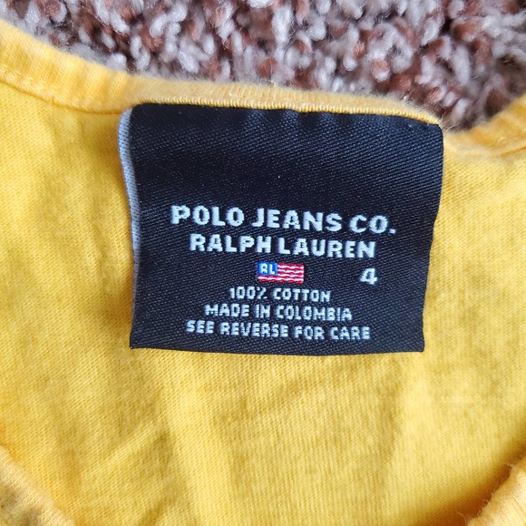 VTG 90s Ralph Lauren Polo Jeans Co Yellow and Navy Blue Tank Top Sz 4 - Picture 2 of 3
